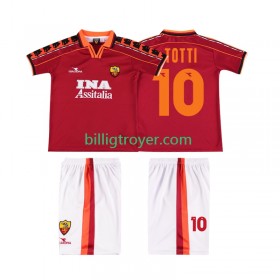 Billige Fotballdrakter AS Roma TOTTI 10 1999 Barn Retro Hjemmedraktsett 1998 Kortermet